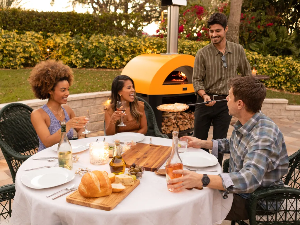 Outdoor Living Products - Alfa Pizza Oven with group dinner