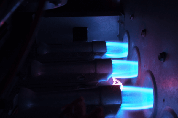 Propane furnace burner providing propane heating comfort
