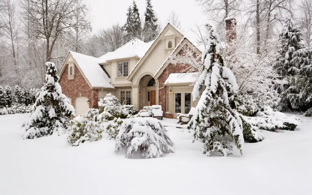 Propane Winter Safety - Image of snowy home exterior