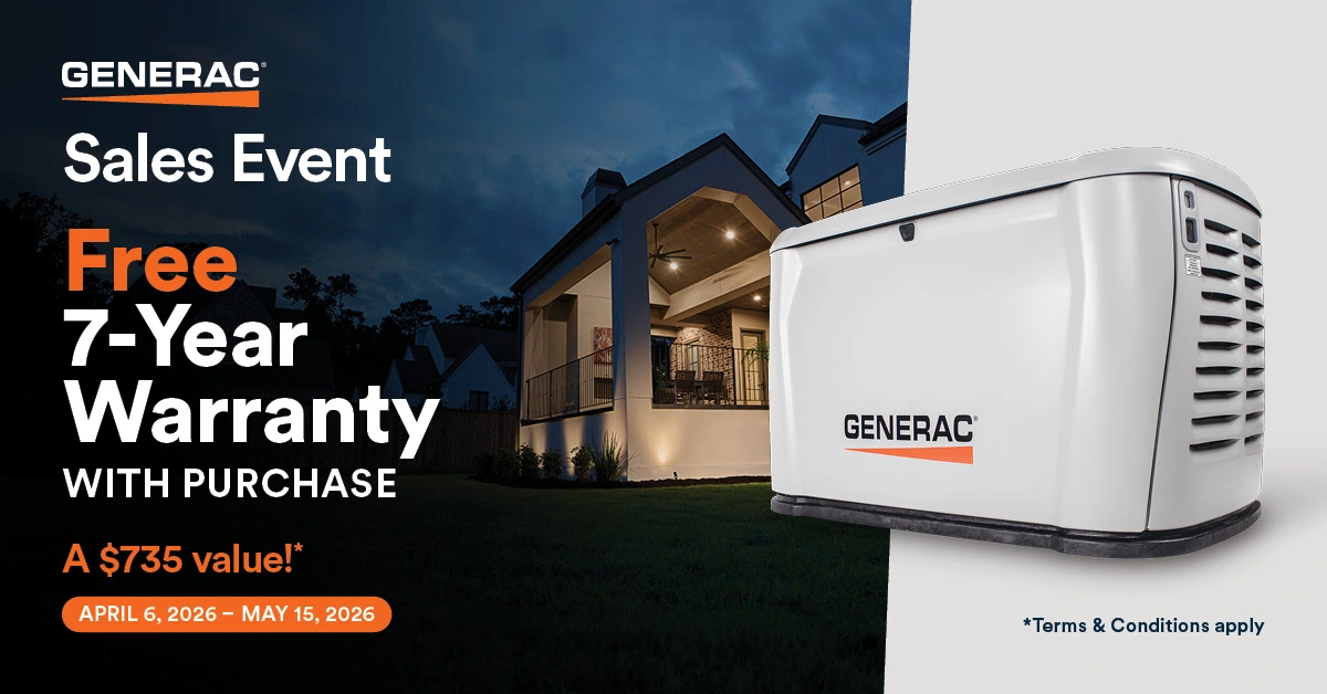 Generac Generators Spring Sales Event - Free 7-Year Warranty