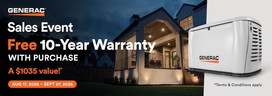 Generac Sales Event - Free 10-Year Warranty